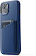 Mujjo Full Brieftasche Leder Blau (iPhone 14)