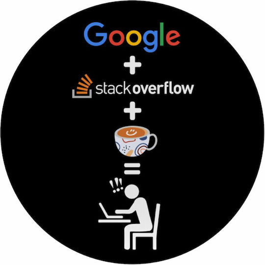 Koupakoupa Google + Stack Overflow + Coffee Mouse Pad (200mm) KP_8993_MOUSEPAD-ROUND