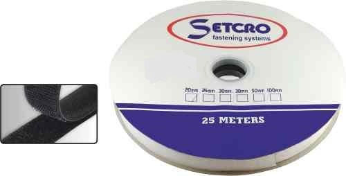 Setcro Self-Adhesive Hook & Loop Tape Black 20mmx2.5m 1pcs