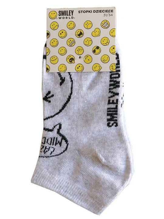 Smiley Kids' Ankle Socks Gray