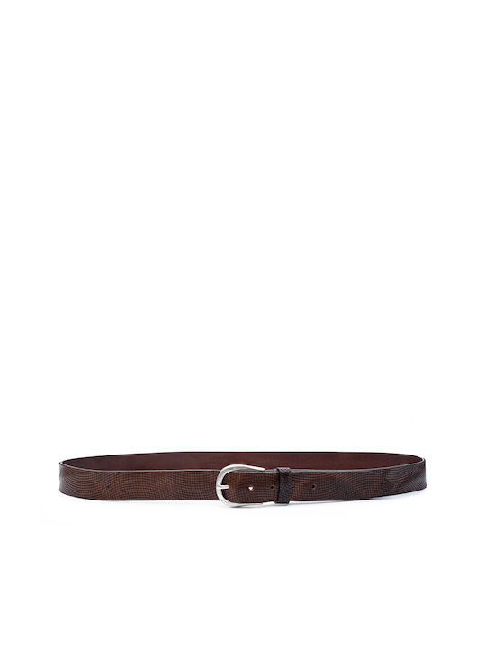 Minoronzoni 1953 Men's Leather Belt Brown