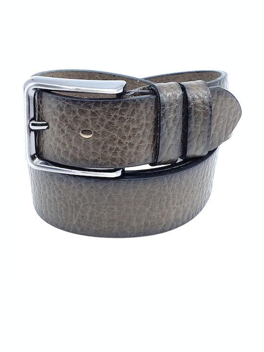 Wide Men's Belt Leather Khaki