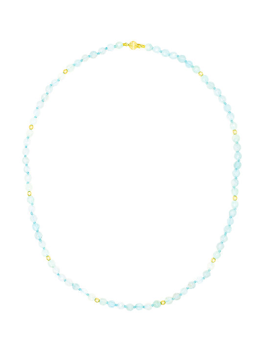 Aqua Necklace from Gold 14K