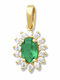Goldjewels Gold Charm with Stones 14K with Green Zircon