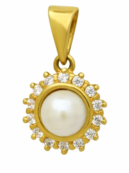 Goldjewels Charm Cu Pietre Din Aur Galben 14 Carate