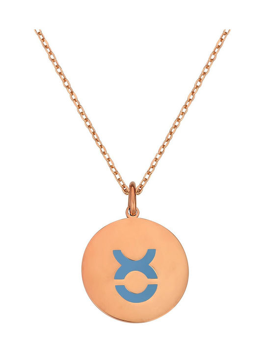 Necklace Zodiac Sign from Pink Gold Plated Silver