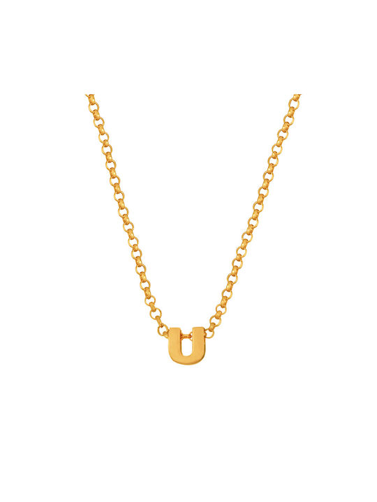 Necklace Monogram from Gold Plated Silver