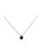 Necklace from Gold Plated Silver Black with Zircon