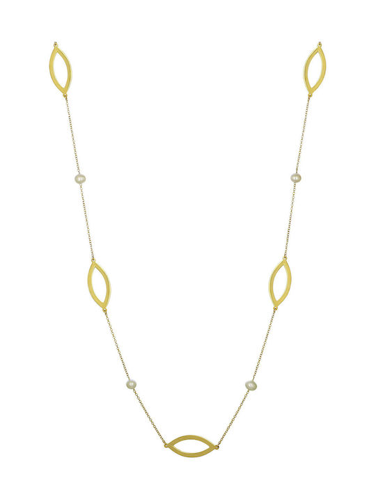 Necklace from Gold 14K with Pearls