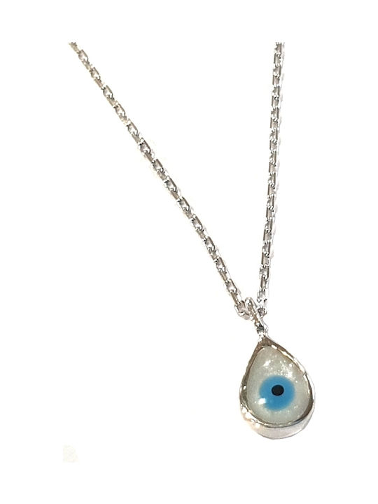 Necklace Eye from White Gold 14K