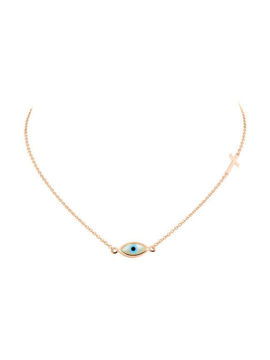 Necklace Eye from Rose Gold 14K