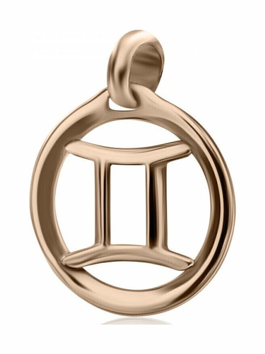 Chrilia Charm Semn Zodiacal Gemeni Din Aur Roz 14 Carate