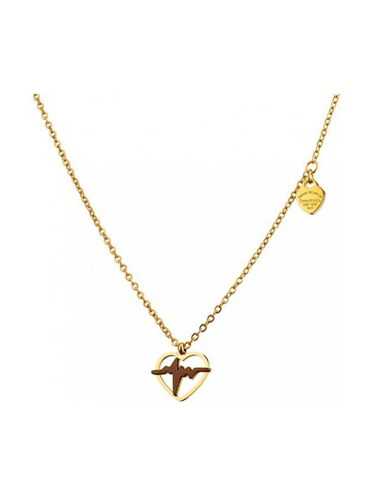 Art Collection Necklace with design Heart from Gold Plated Steel