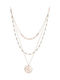 Necklace Triple from Rose Gold 14K with Pearls