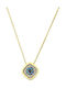 Necklace Eye from Gold 14K with Zircon