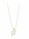Exis Jewellery Κολιέ με σχέδιο Καρδιά από Επιχρυσωμένο Ασήμι