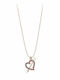 Exis Jewellery Κολιέ με σχέδιο Καρδιά από Επιχρυσωμένο Ασήμι Ροζ
