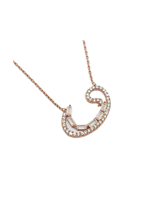 Mentzos Necklace from Pink Gold Plated Silver