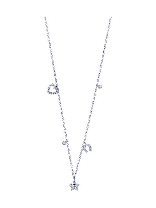 JewelStories "lucky Halskette aus Silber mit Zirkonia