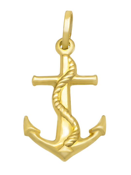Savvas Design Charm Άγκυρα από Χρυσό 14Κ