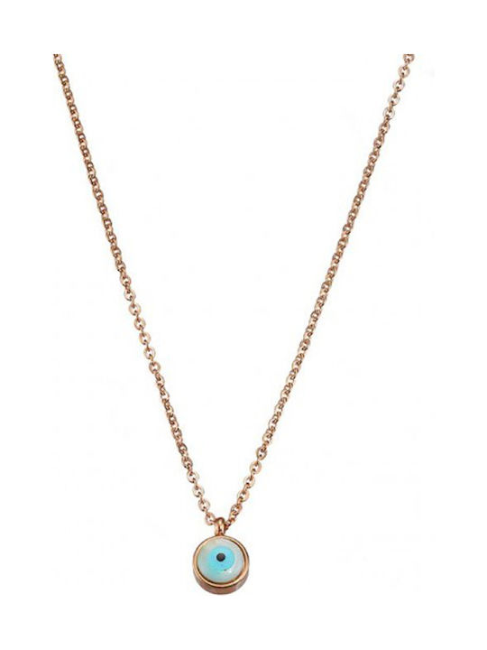 SOFI Necklace Eye from Pink Gold Plated Steel