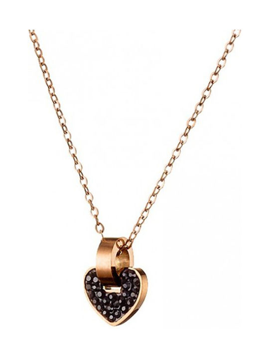 SOFI Necklace from Gold Plated Steel Black