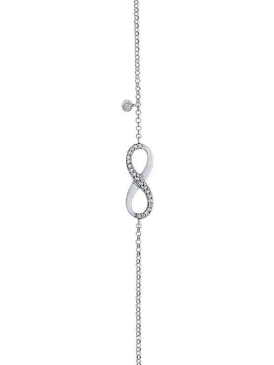 JewelStories Bracelet Chain with design Infinity made of Silver with Zircon