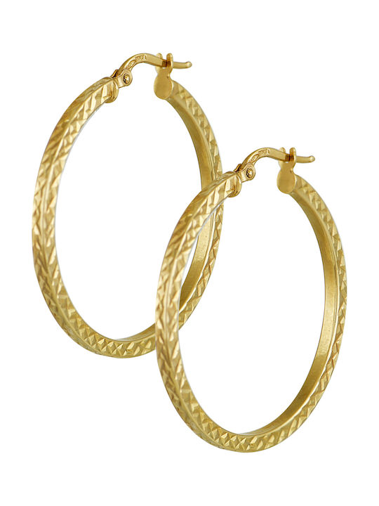 Earrings Hoops made of Gold 14K