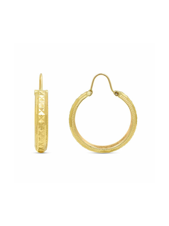 Earrings Hoops made of Gold 14K