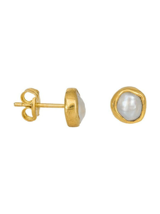 Earrings made of Silver Gold Plated with Pearls