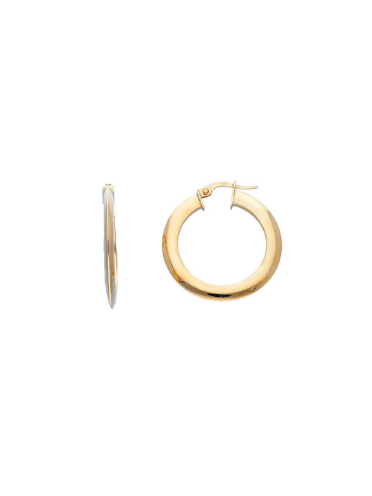 Mentzos Code Earrings Hoops from Gold 14K