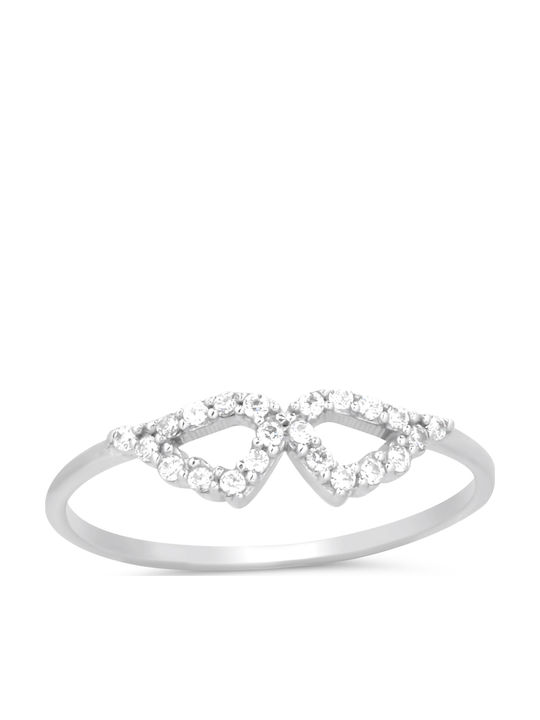 Goldjewels Femeie Inel cu Zirconiu din Aur alb 14K
