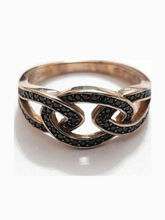 One Jewellery Γυναικείο Δαχτυλίδι με Ζιργκόν από Ασήμι Επιχρυσωμένο