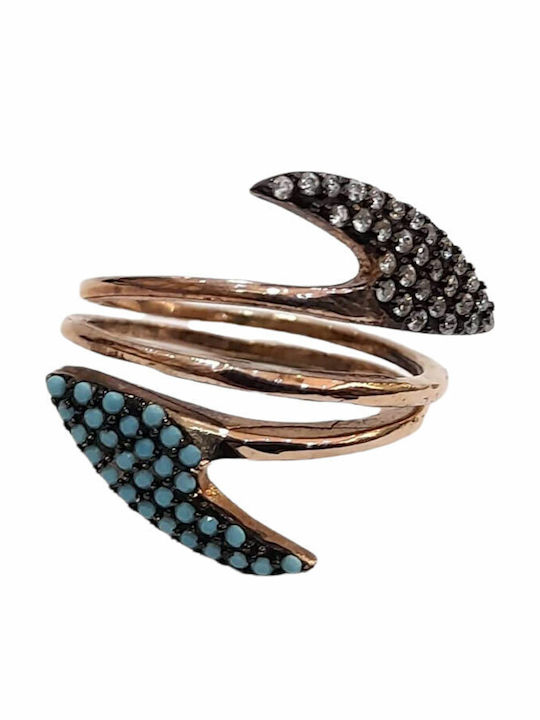 One Jewellery Femeie Inel cu Zirconiu din Argint Placat cu aur