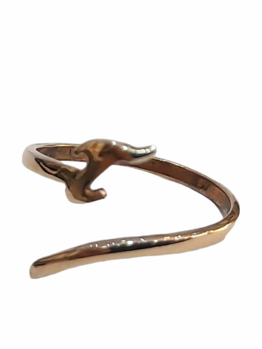 One Jewellery Γυναικείο Σεβαλιέ Δαχτυλίδι από Ασήμι Επιχρυσωμένο
