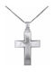 Men's White Gold Cross 9K with Chain