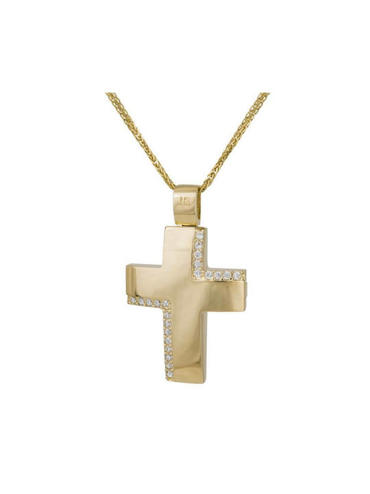 Damen Gold Kreuz 14K mit Kette