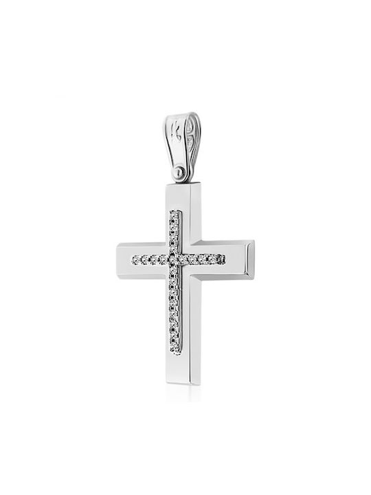 Weißgold Kreuz 14K