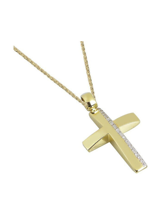 Gold Kreuz 14K mit Kette