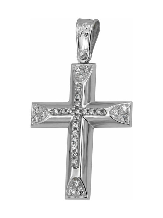 Weißgold Kreuz 14K