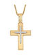 Damen Gold Kreuz 14K mit Kette