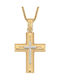 Damen Gold Kreuz 14K mit Kette