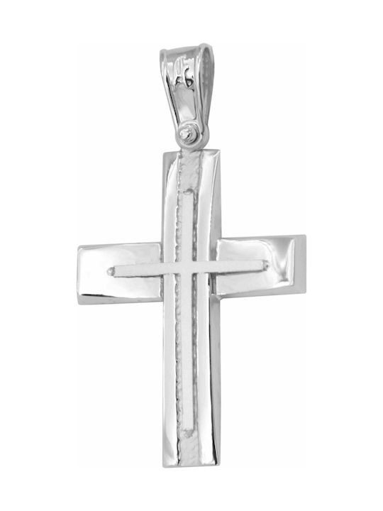 Weißgold Kreuz 14K