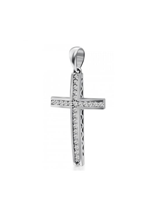 White Gold Cross 18K