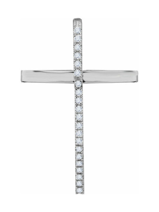 Weißgold Kreuz 14K