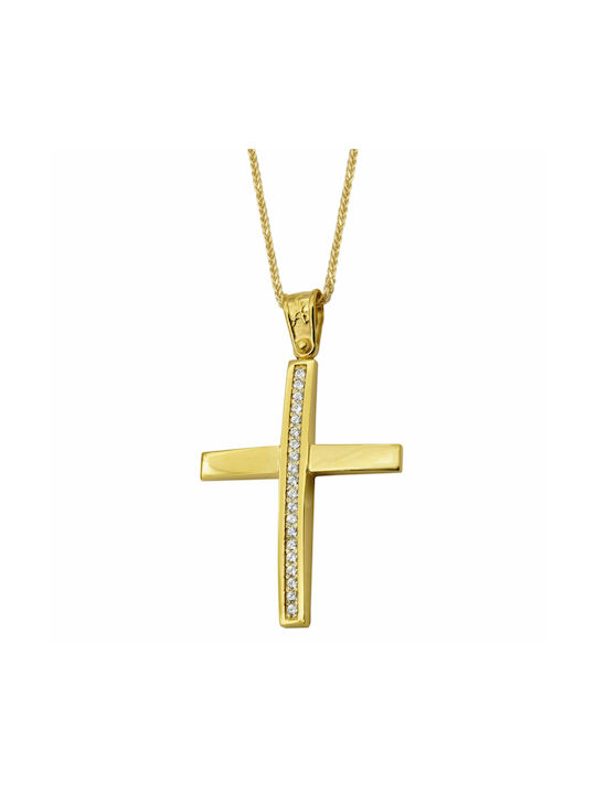 Gold Kreuz 14K mit Kette