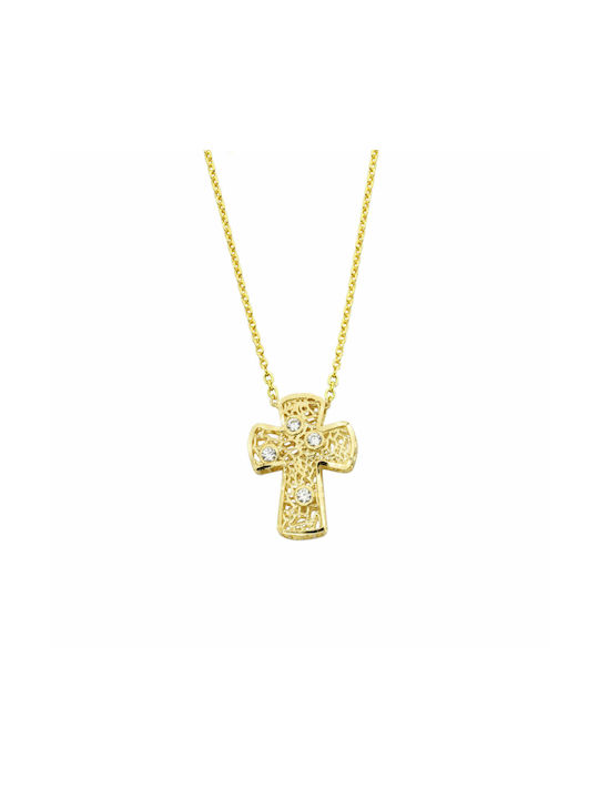 Gold Kreuz 14K mit Kette