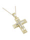 Damen Gold Kreuz 14K mit Kette