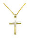 Damen Gold Kreuz 14K mit Kette