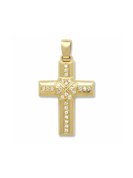 Damen Gold Kreuz 14K Beidseitig